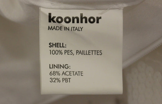 Koonhor White Sequined Straight Pencil Skirt