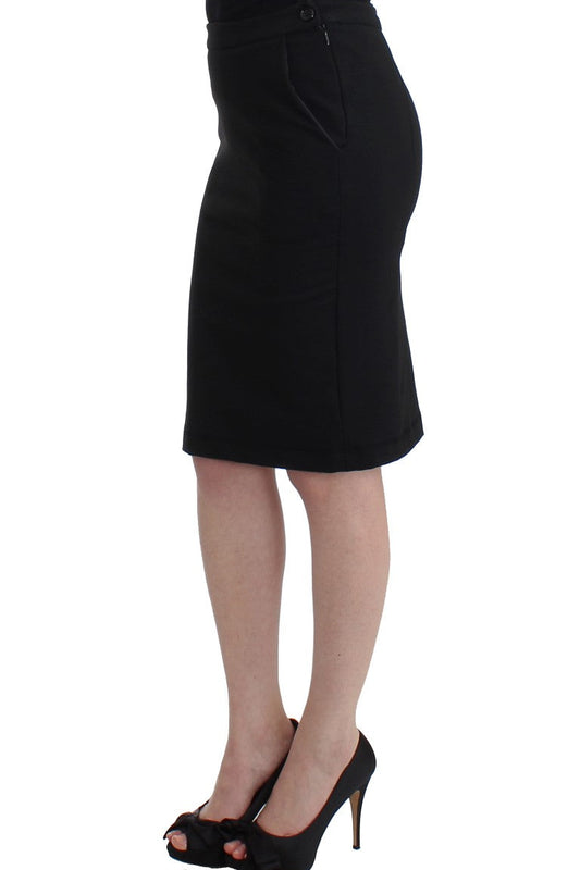 GF Ferre Black Straight Pencil Skirt