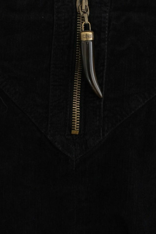 Cavalli Black Corduroy Pencil Skirt