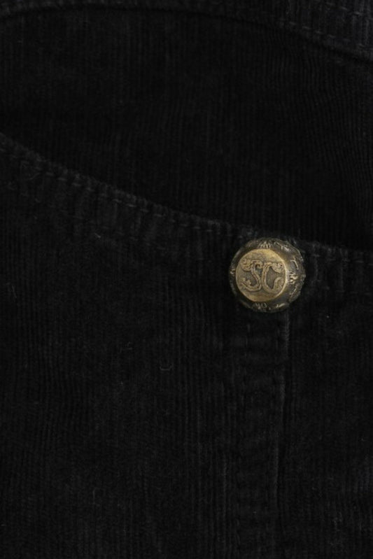 Cavalli Black Corduroy Pencil Skirt
