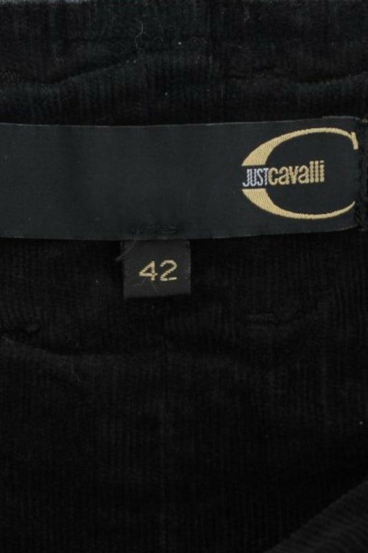 Cavalli Black Corduroy Pencil Skirt
