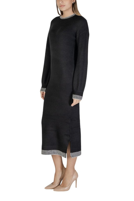 Vila Clothes Black Polyester Midi