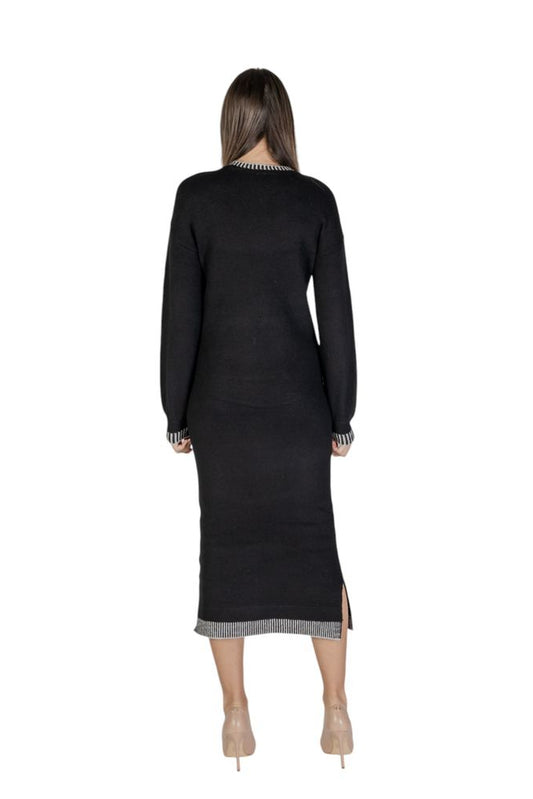 Vila Clothes Black Polyester Midi