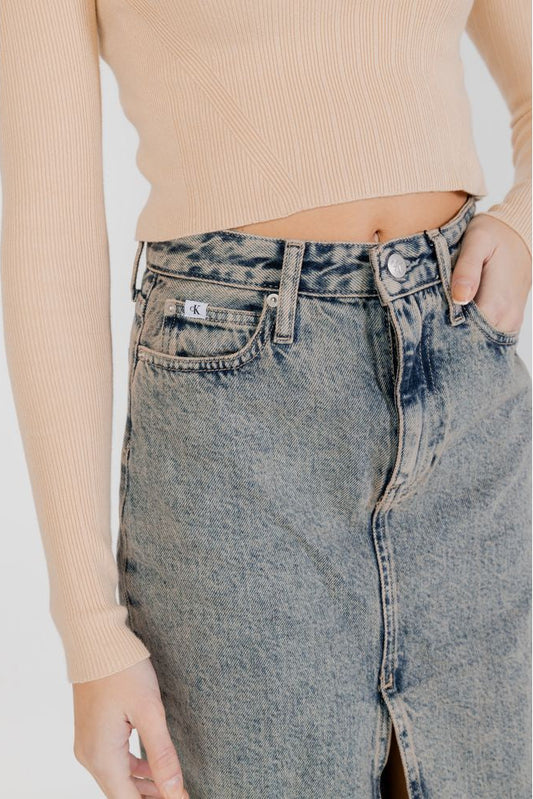 Calvin Klein Jeans Gray Cotton Skirt