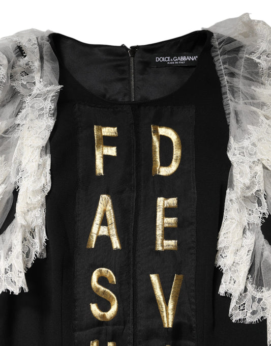 Dolce & Gabbana Black Fashion Devotion Embellish Mini Dress