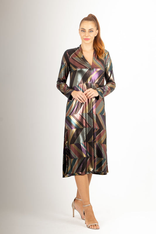 V-neckline Midi dress