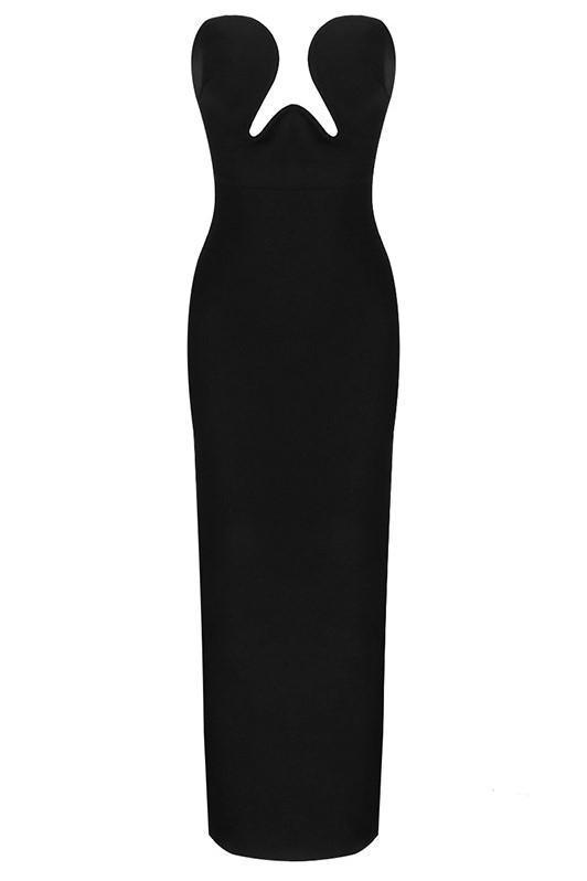 Theodora Black Maxi Bandage Dress
