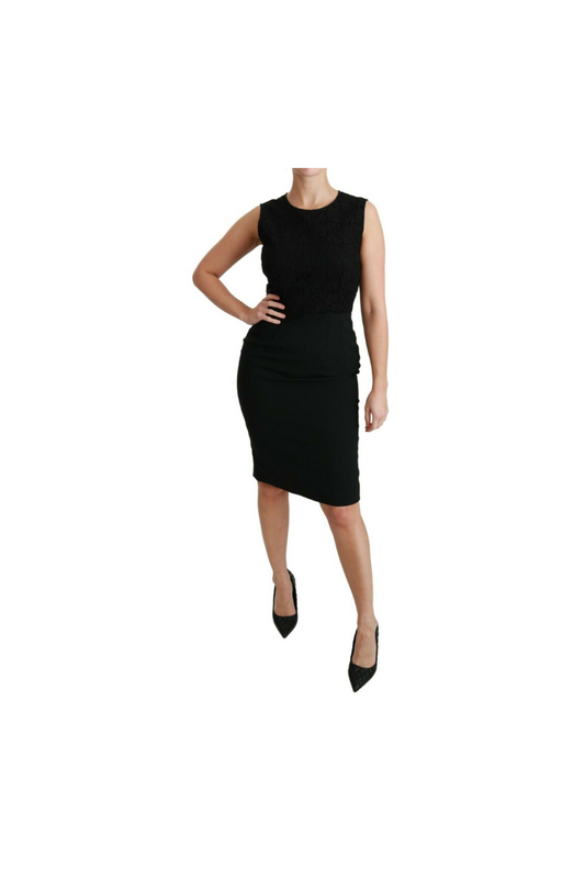 Dolce & Gabbana Black Lace Gown Bodycon Sheath Dress