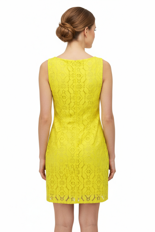 Desigual Yellow Polyester Women Sleeveless Dress