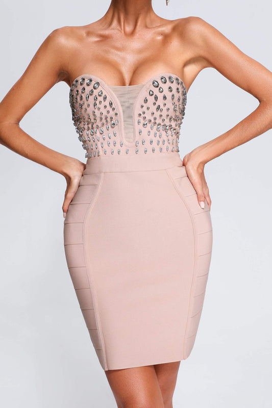 Reagan Diamonate Mini Bandage Dress