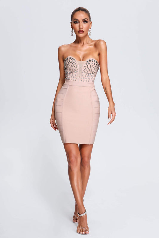 Reagan Diamonate Mini Bandage Dress