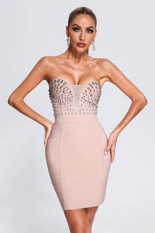 Reagan Diamonate Mini Bandage Dress