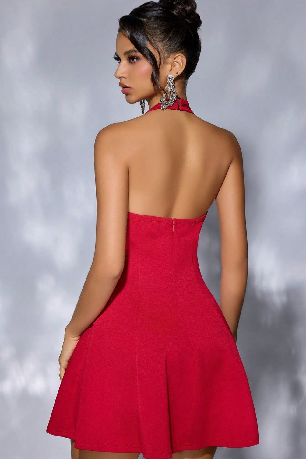 Halter-Neck Backless Mini Dress