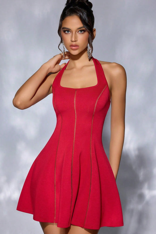 Halter-Neck Backless Mini Dress