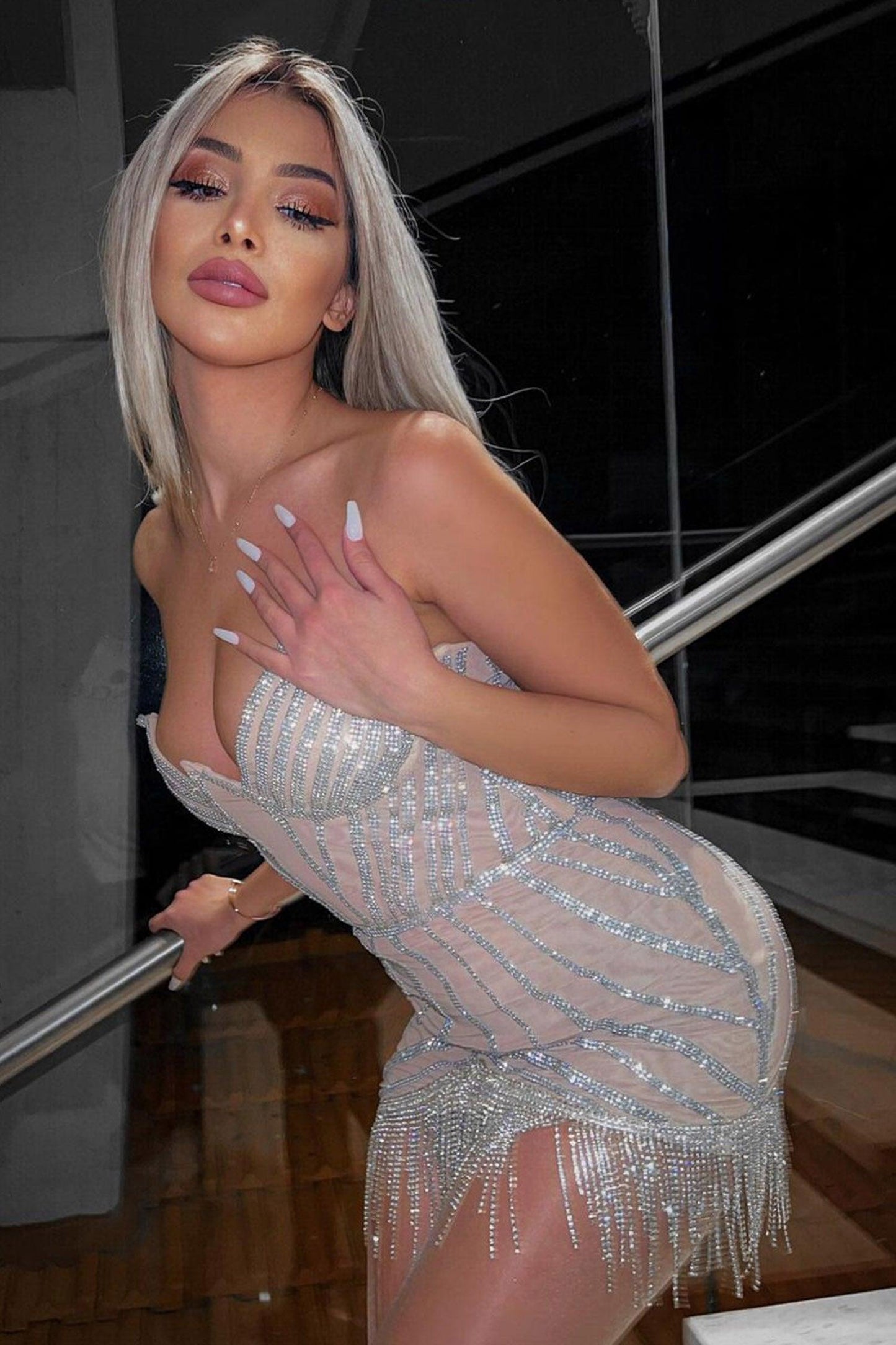 Lola Diamonate Tassel Mini Dress