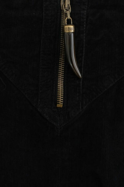 Cavalli Black Corduroy Pencil Skirt