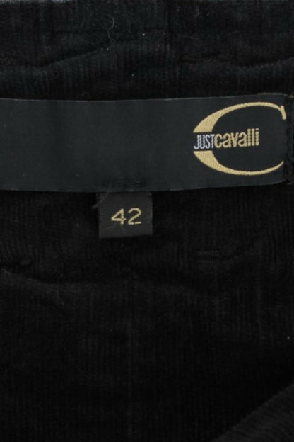 Cavalli Black Corduroy Pencil Skirt