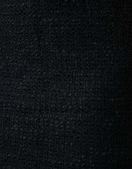 Dolce & Gabbana Black Virgin Wool Pencil Cut Midi Skirt