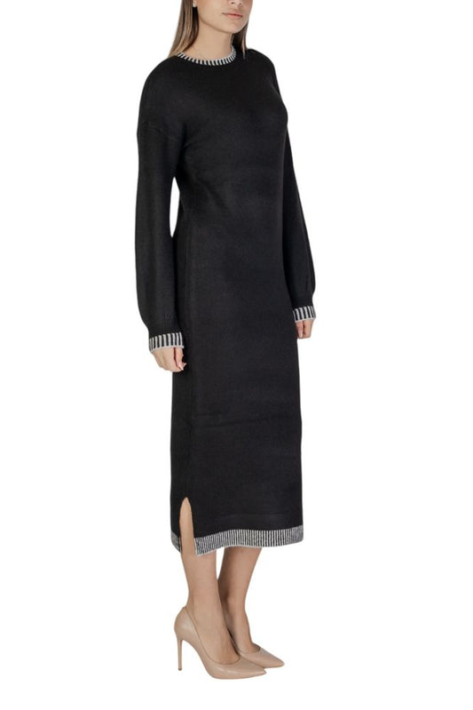 Vila Clothes Black Polyester Midi