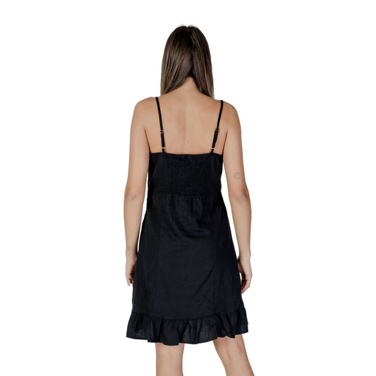 B.Young Black Linen Midi Dress