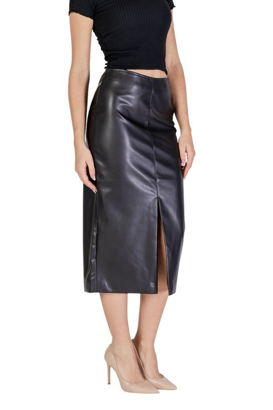 ICHI Black Polyester Skirt