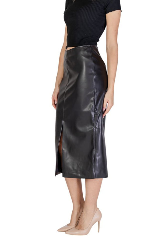 ICHI Black Polyester Skirt