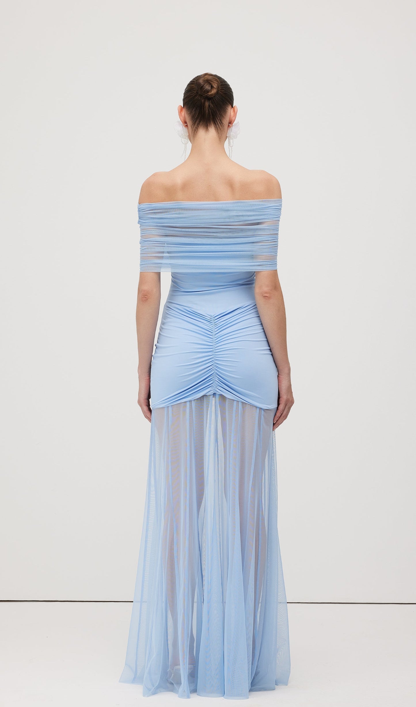 Slinky Off Shoulder Maxi Dress