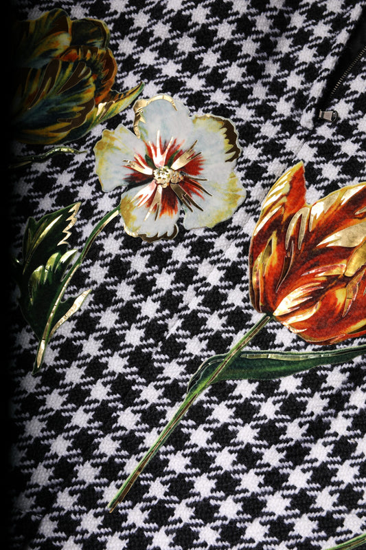 Dolce & Gabbana Multicolor Floral Print High Waist Pencil Cut Skirt