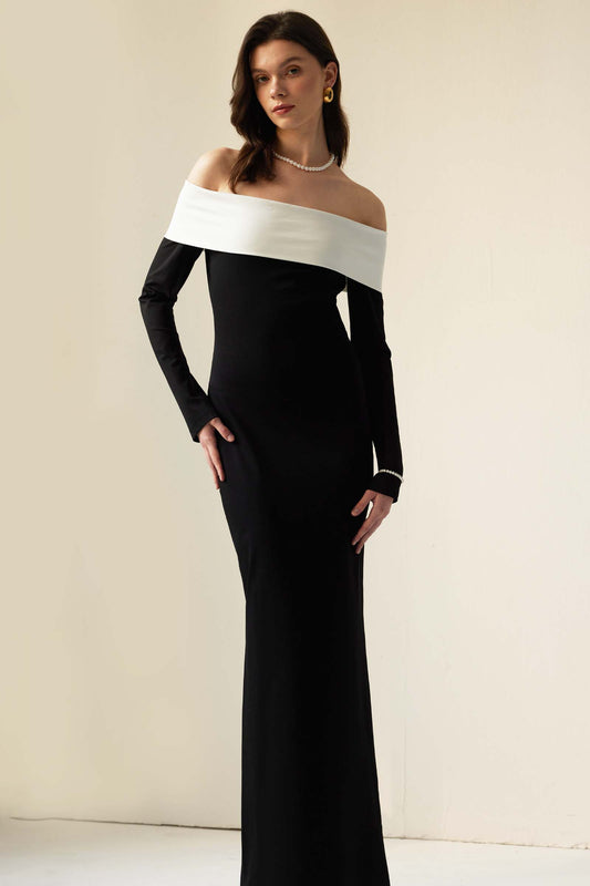 Anya Maxi Dress Black/White