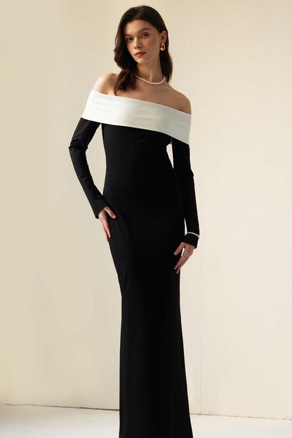 Anya Maxi Dress Black/White