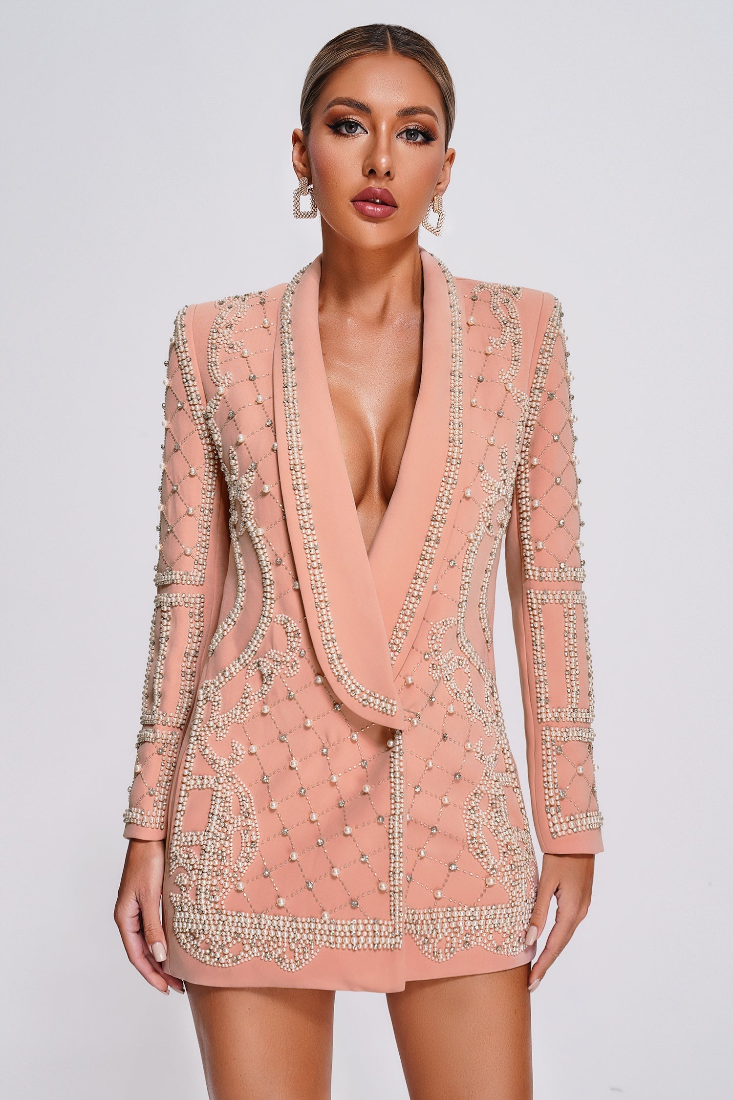 Vioky Pearl Embellished Blazer Dress MessedByDress EU