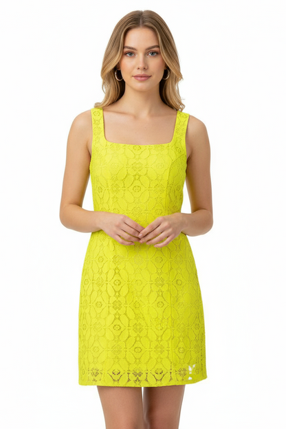 Desigual Yellow Polyester Women Sleeveless Dress