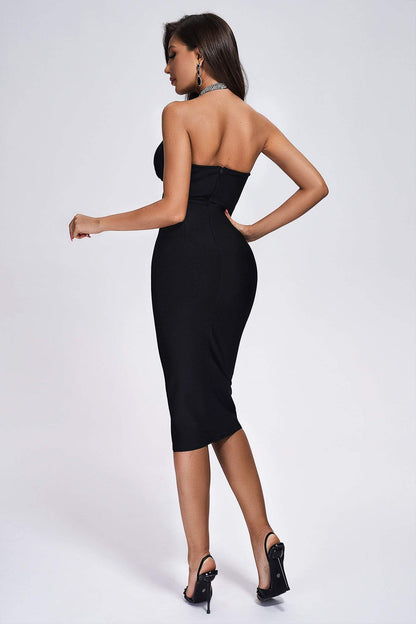 Circe Halter Midi Bandage Dress
