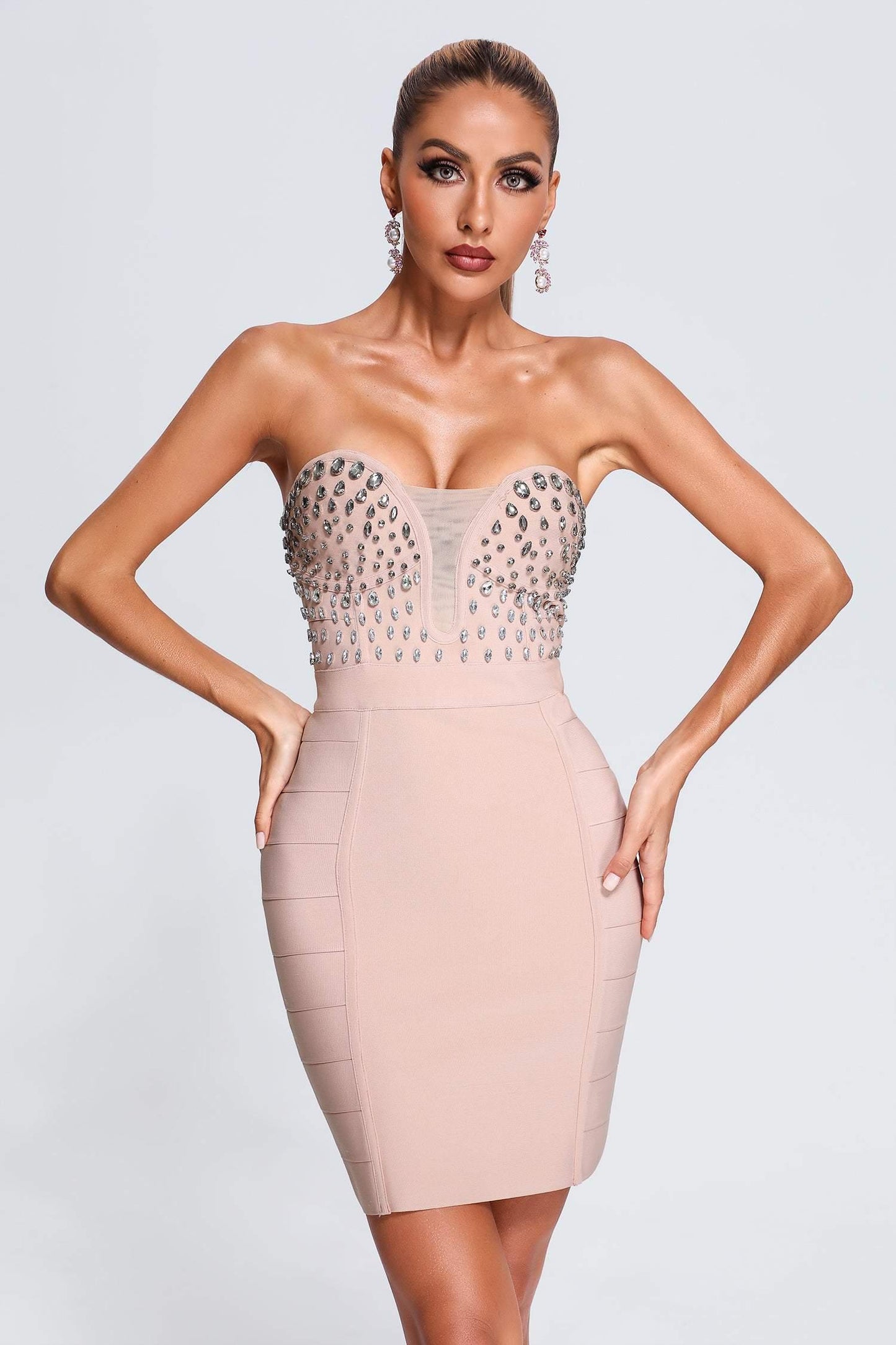 Reagan Diamonate Mini Bandage Dress
